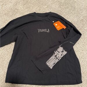 YoungLA Black Graphic Long Sleeve Tee